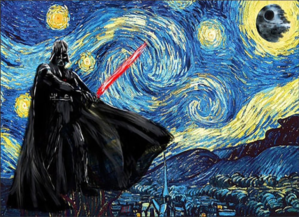  Movie Art - Stars Wars - Starry Darth Vader painting for sale starwars702