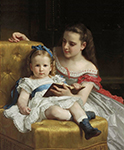 William-Adolphe Bouguereau Portrait of Eva and Frances Johnston oil painting reproduction