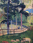 Paul Gauguin Nostalgic Promenade, 1889 oil painting reproduction