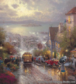 Thomas Kinkade Hyde Street and the Bay oil painting reproduction