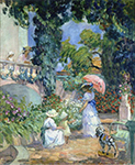 Henri Lebasque Terrace in the Garden oil painting reproduction