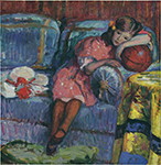 Henri Lebasque Young Girl and the Red Balloon, 1910 oil painting reproduction