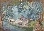 Henri Lebasque Laundering on the Bank of the Marne, 1906-07 oil painting reproduction