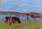 Alfred Sisley Pasture by the Seine oil painting reproduction