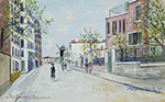 Maurice Utrillo Girardon Street at Montmartre, 1950 oil painting reproduction