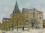 Maurice Utrillo The Church of Saint-Amand-de-Boise (Charente), 1935 oil painting reproduction